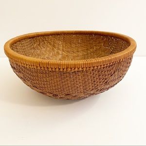 Round Boho Chic Woven Basket Wall Hanging Storage